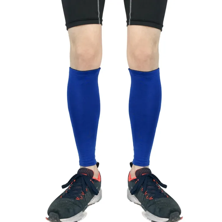 1 Pair Sports Breathable Compression Calf Sleeves Riding Running Protective Gear, Spec: L (Blue)