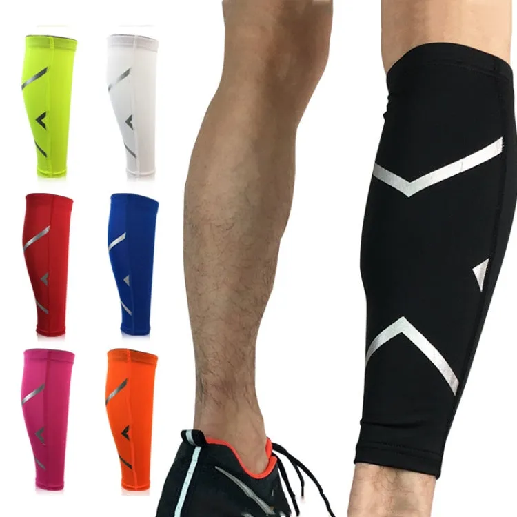 1 Pair Sports Breathable Compression Calf Sleeves Riding Running Protective Gear, Spec: L (Blue)