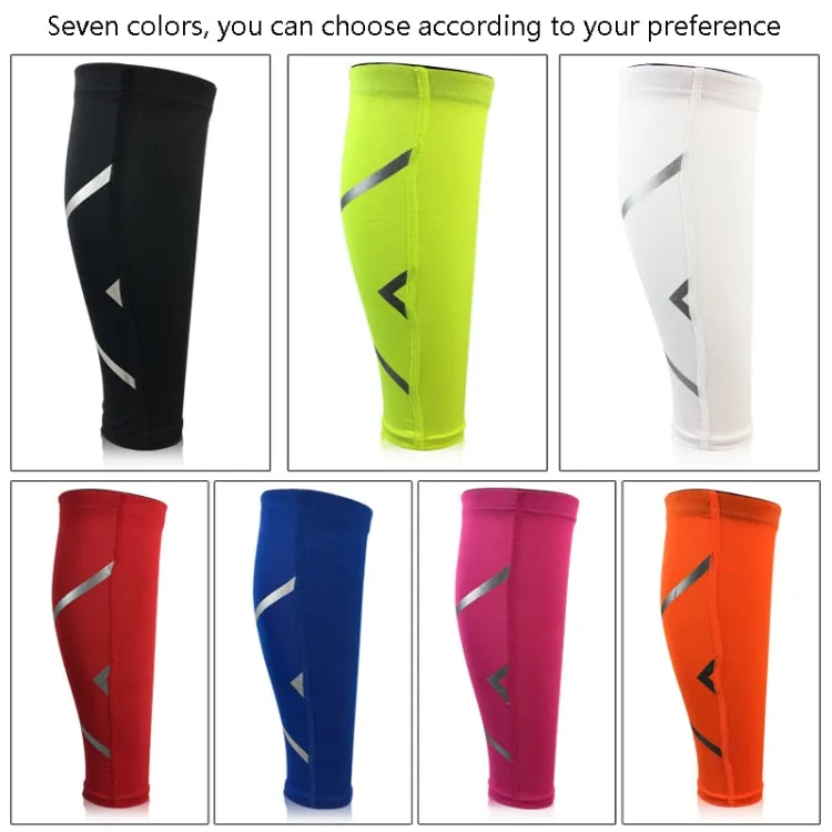 1 Pair Sports Breathable Compression Calf Sleeves Riding Running Protective Gear, Spec: L (Blue)