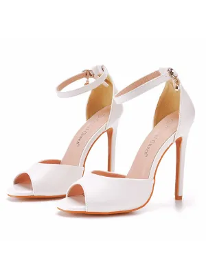 11cm Fishmouth Thin Round Head High Heel Sandals