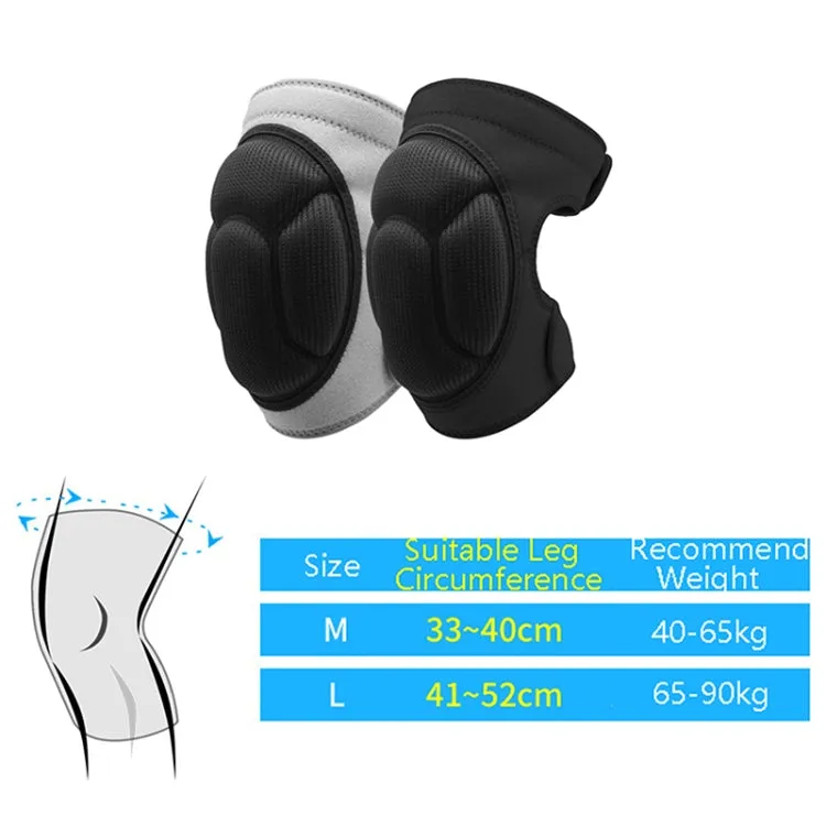 1pair HX-0211 Anti-Collision Sponge Knee Pads Volleyball Football Dance Roller Skating Protective Gear, Specification: M (Gray)