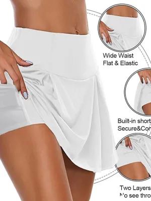 2-in-1 Women's Tennis and Golf Skort with Side Pockets