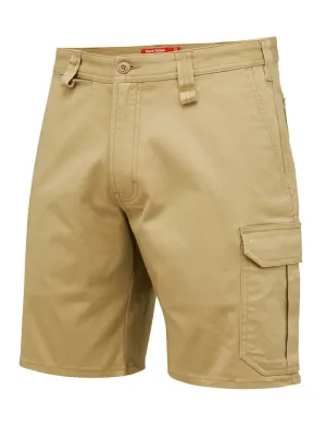 2 x Mens Hard Yakka Core Basic Stretch Drill Cargo Short Khaki Y05067