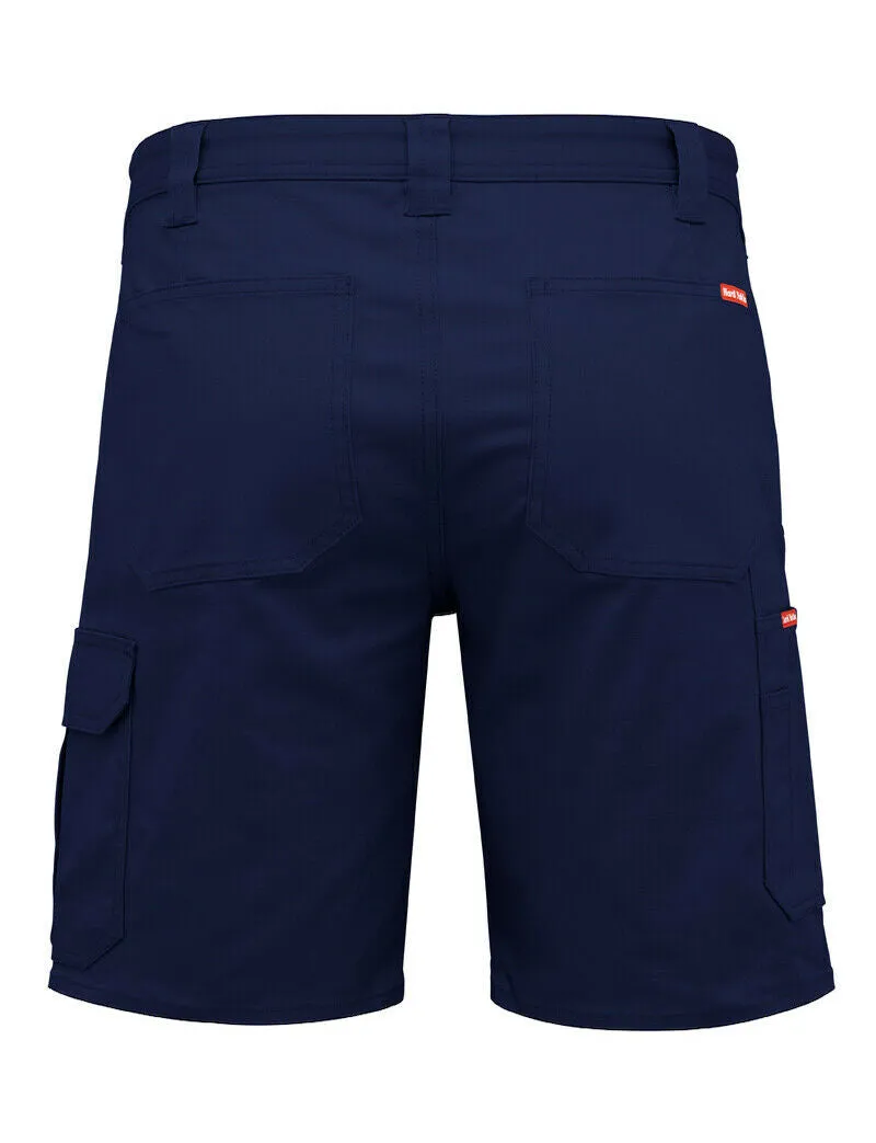 2 x Mens Hard Yakka Core Basic Stretch Drill Cargo Short Navy Y05067