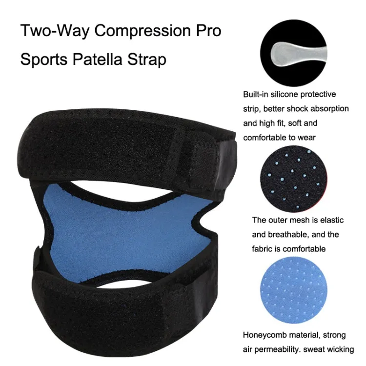 2pcs Blue Summer Pressurized Shock-absorbing Patella Belt Wear-resistant Silicone Outdoor Cycling Basketball Protective Gear