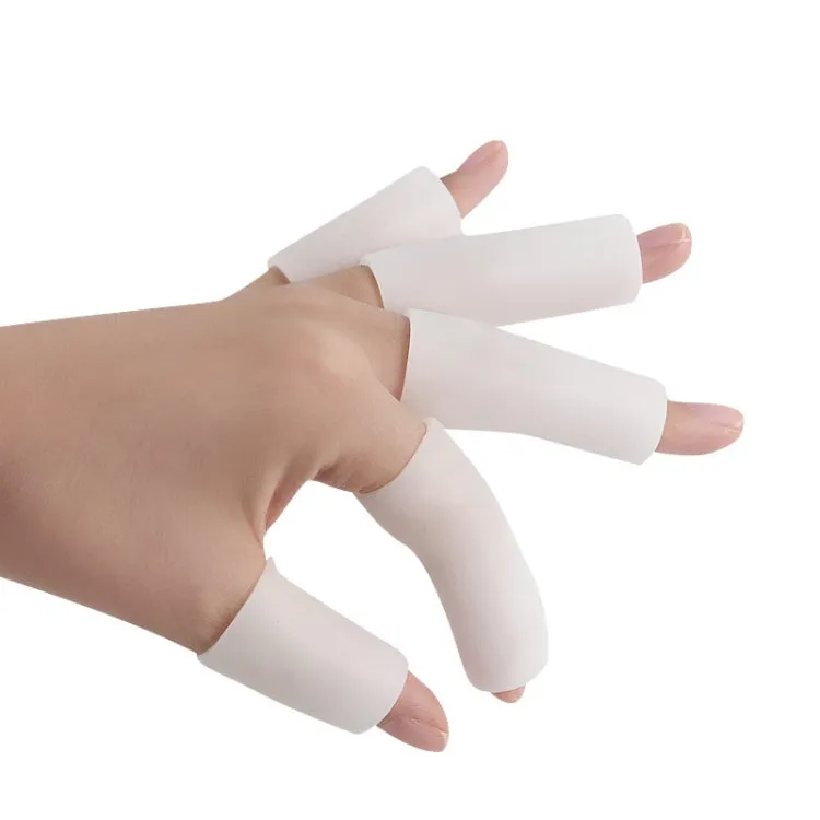 5pcs/Set Gel Finger Cots Hand Joint Crack Protector, Color: Close Style White