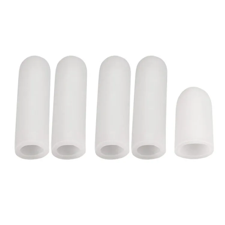 5pcs/Set Gel Finger Cots Hand Joint Crack Protector, Color: Close Style White