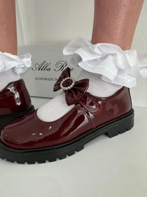 6258 Burgundy School Shoe  - Chunky