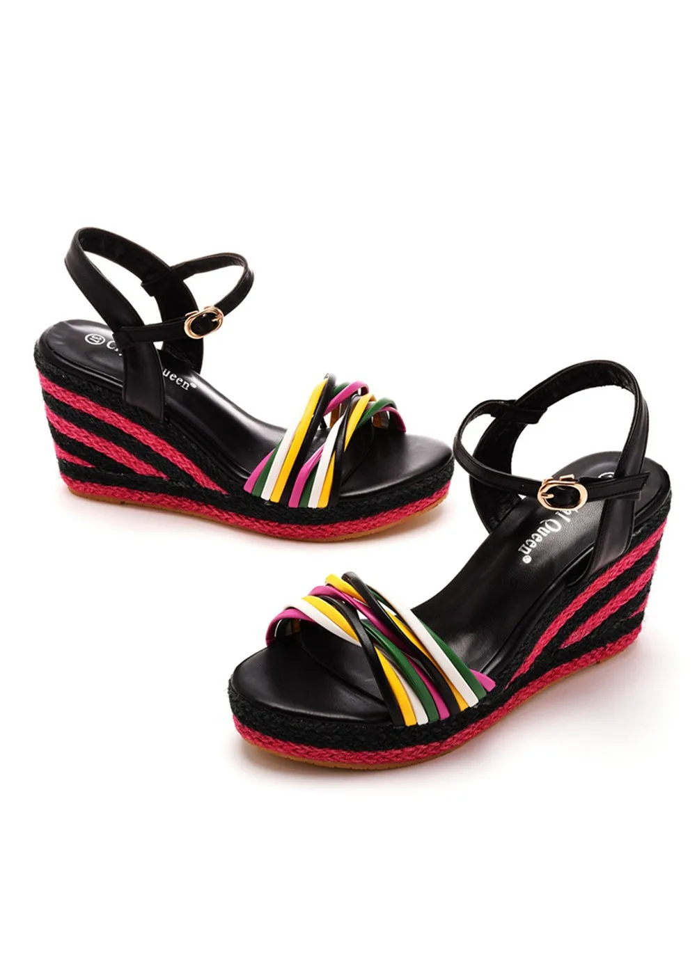 9 cm Bohemian Wedge Slope Heel Sandals