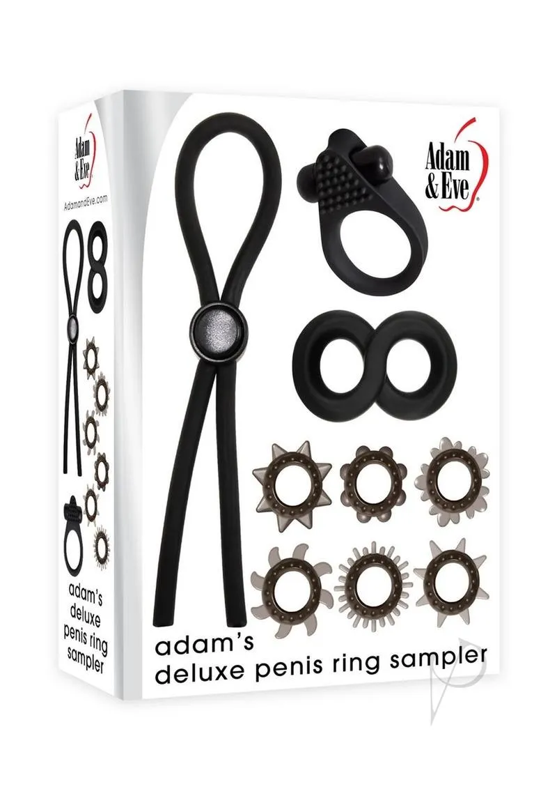 Aande Adams Deluxe Penis Ring Sampler Blk