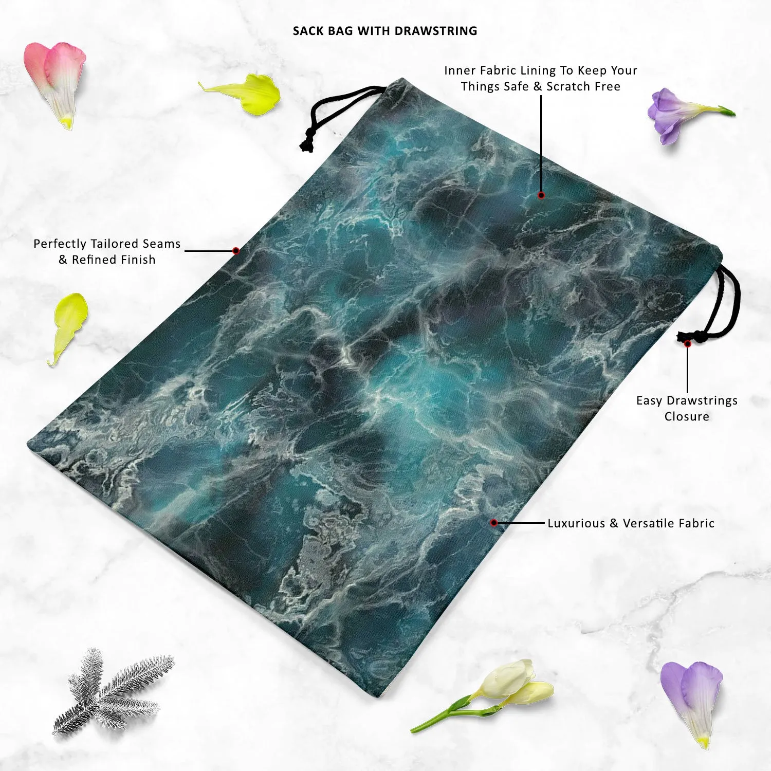 Abstract Surface D2 Reusable Sack Bag | Bag for Gym, Storage, Vegetable & Travel