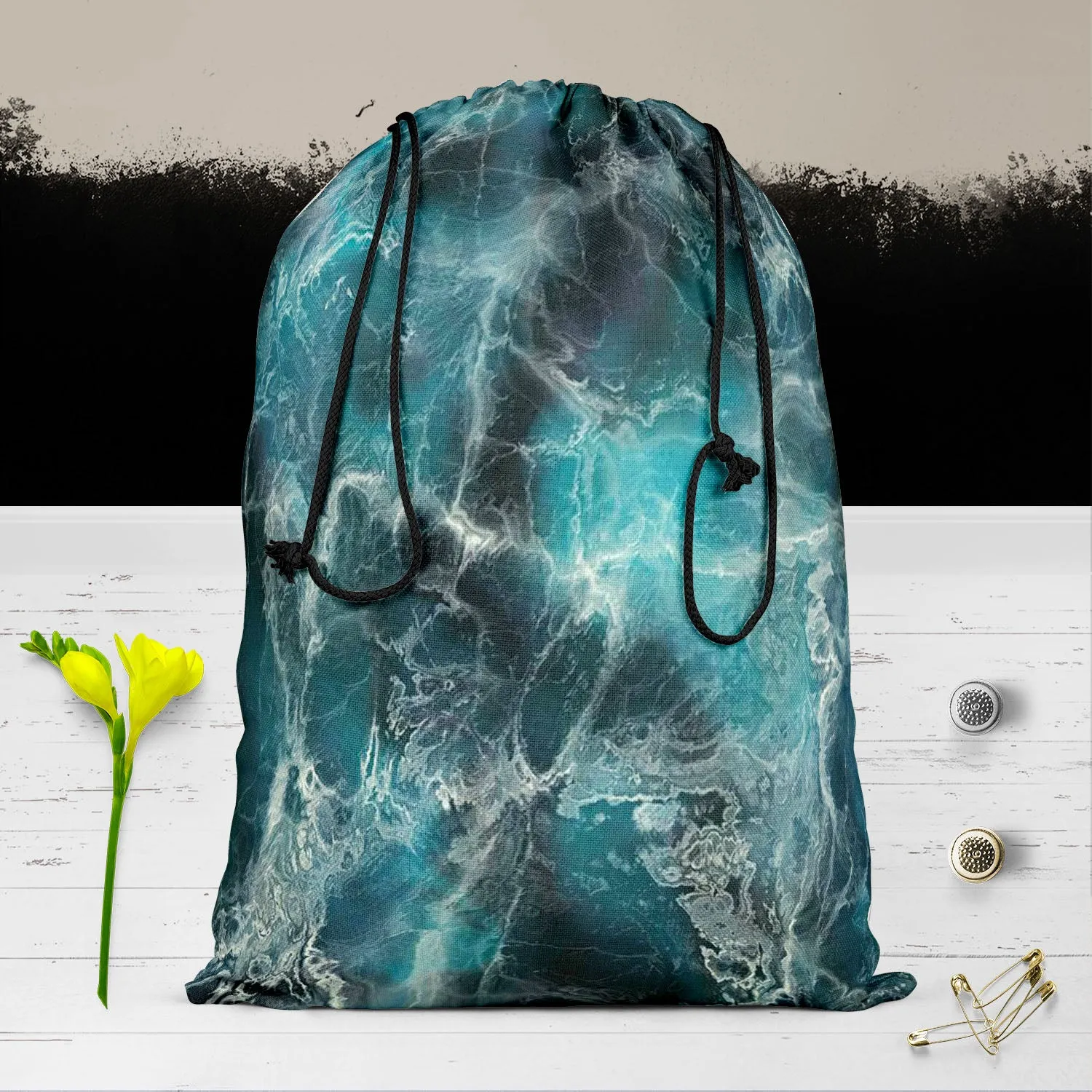 Abstract Surface D2 Reusable Sack Bag | Bag for Gym, Storage, Vegetable & Travel