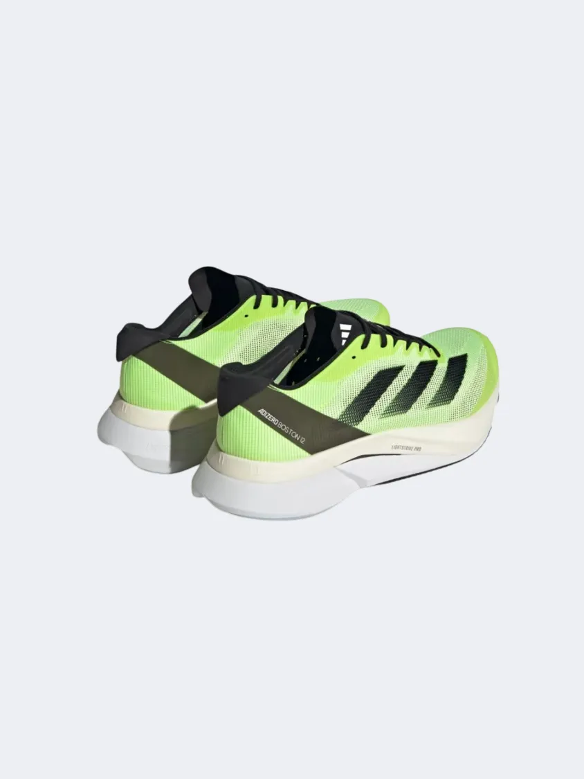 Adidas Adizero Boston 12 Men Running Shoes Cloud White/ Lemon