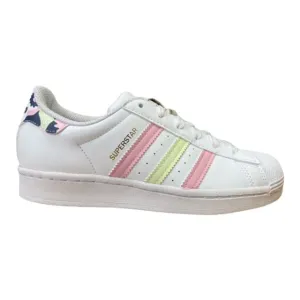 Adidas Originals scarpa sneakers da ragazza Superstar GY3330 bianco limone rosa