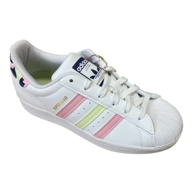 Adidas Originals scarpa sneakers da ragazza Superstar GY3330 bianco limone rosa