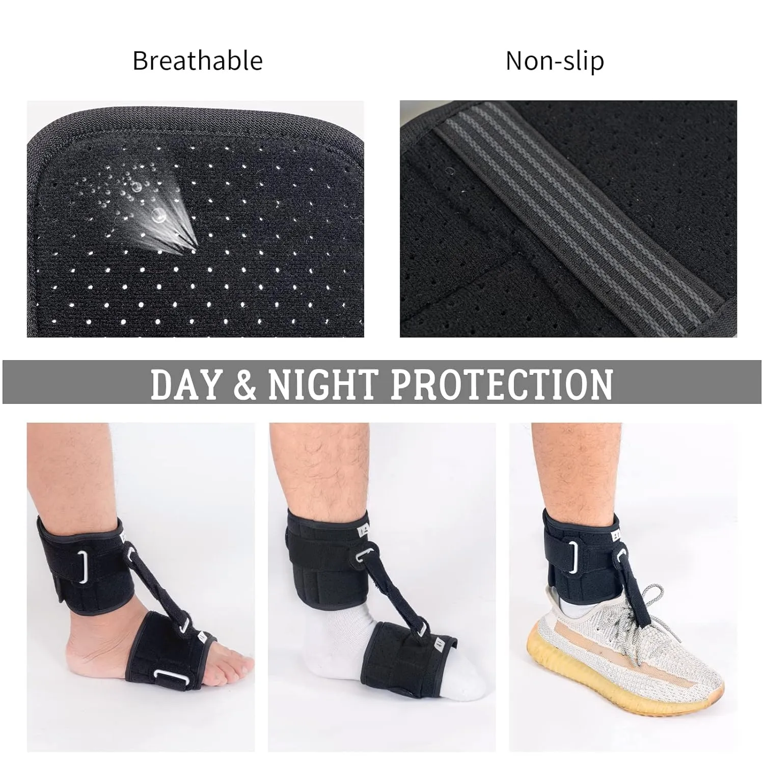 Adjustable Drop Foot Brace Foot Up Afo Brace Unisex Fits for Right /Left Foot Orthosis Ankle Brace Support, Improve Walking Gait, Effective Relieve Pain for Achilles Tendon