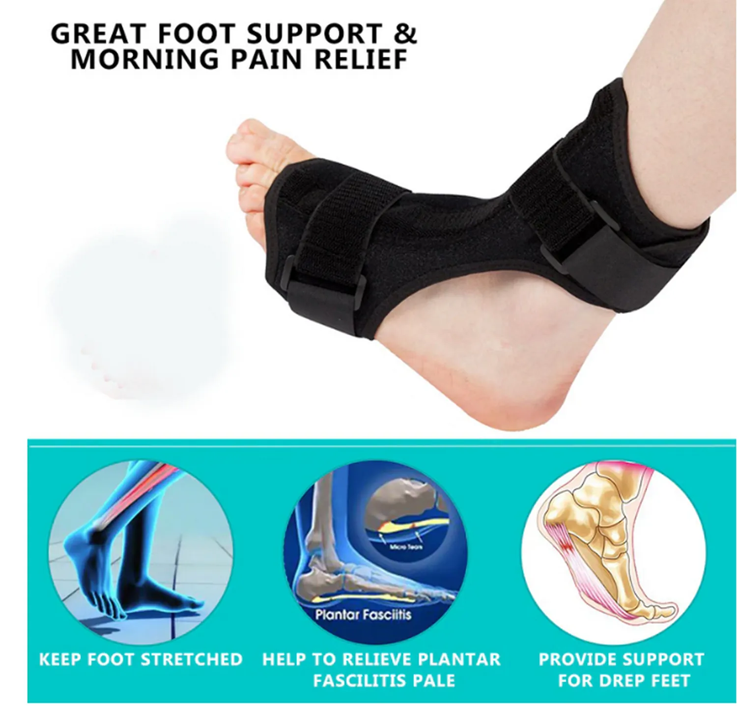 Adjustable Plantar Fasciitis Night Foot Drop Splint Foot Drop Orthosis Support