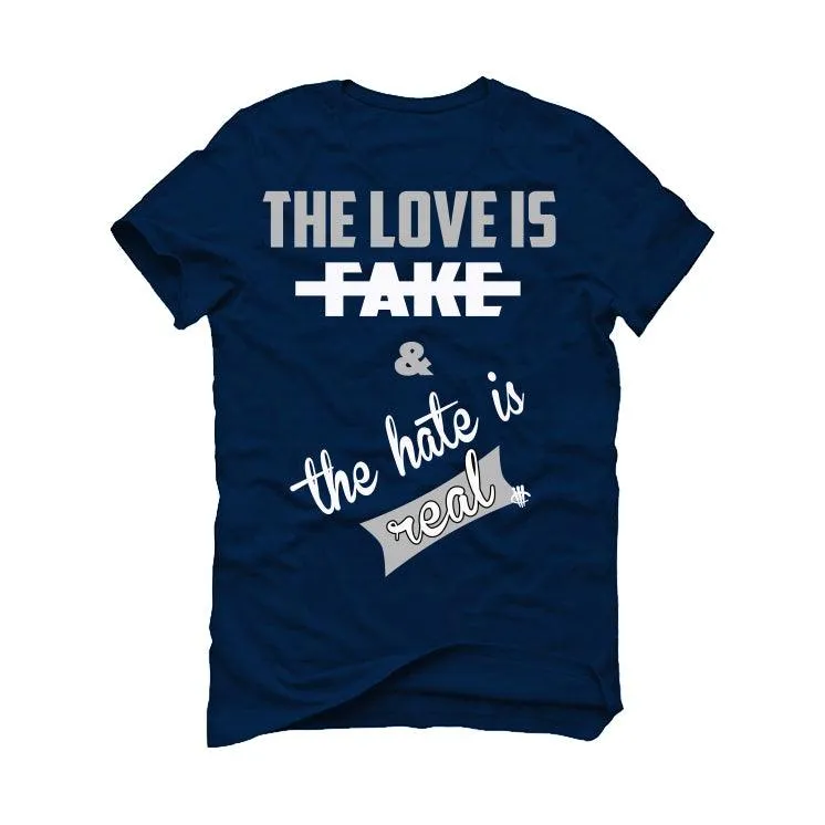 Air Jordan 1 High ‘85 “Georgetown” Navy Blue T-Shirt (Love Is Fake)