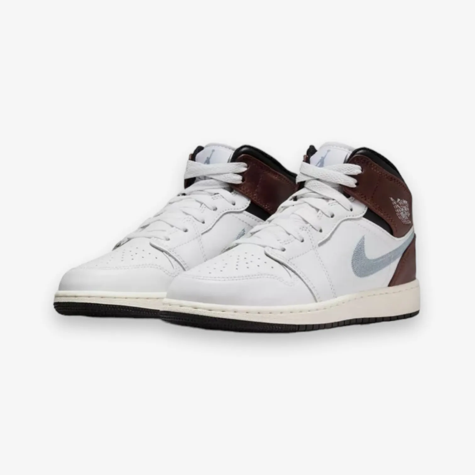 Air Jordan 1 MId SE GS White Blue Grey Black Sail Grade School FQ8162-142