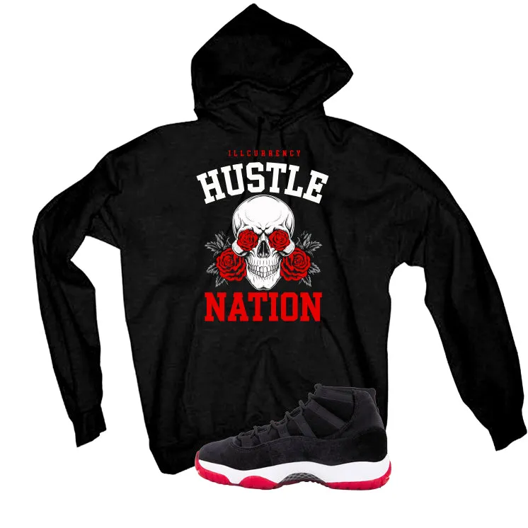 Air Jordan 11 Bred Velvet Black T-Shirt (Hustle Nation)| illcurrency