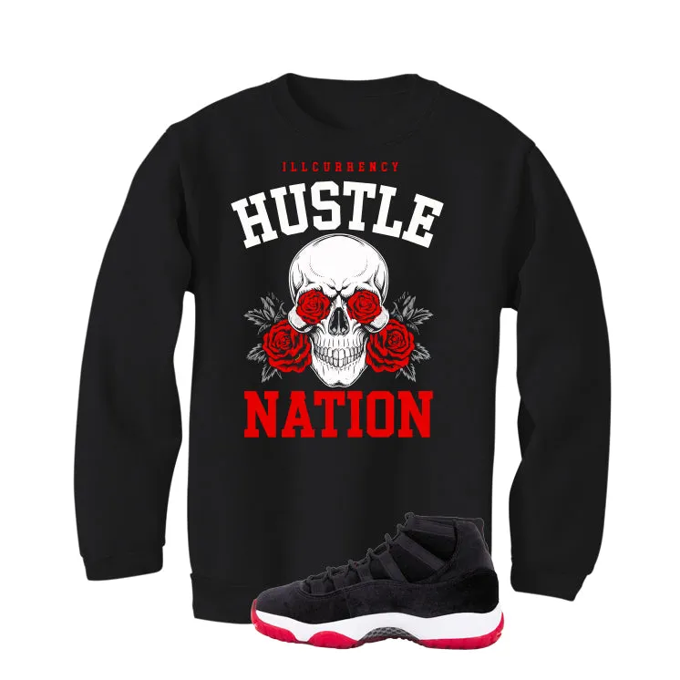 Air Jordan 11 Bred Velvet Black T-Shirt (Hustle Nation)| illcurrency