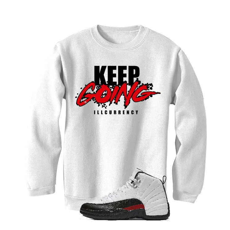 Air Jordan 12 “Red Taxi” | illcurrency White T-Shirt (keep Going)