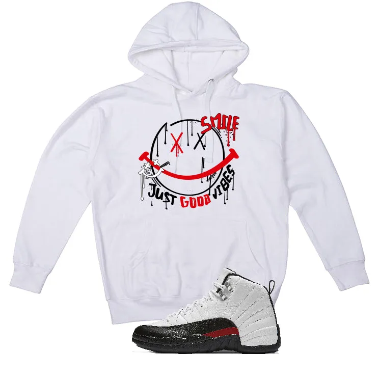 Air Jordan 12 “Red Taxi” | illcurrency White T-Shirt (Smile)