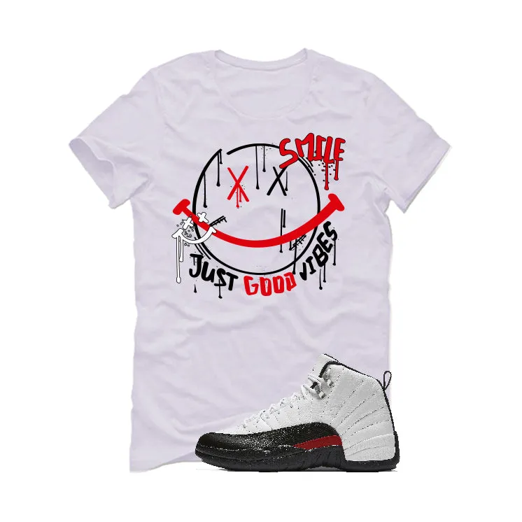 Air Jordan 12 “Red Taxi” | illcurrency White T-Shirt (Smile)