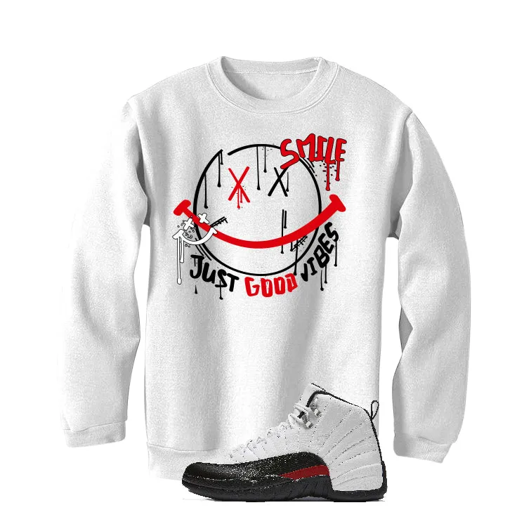 Air Jordan 12 “Red Taxi” | illcurrency White T-Shirt (Smile)