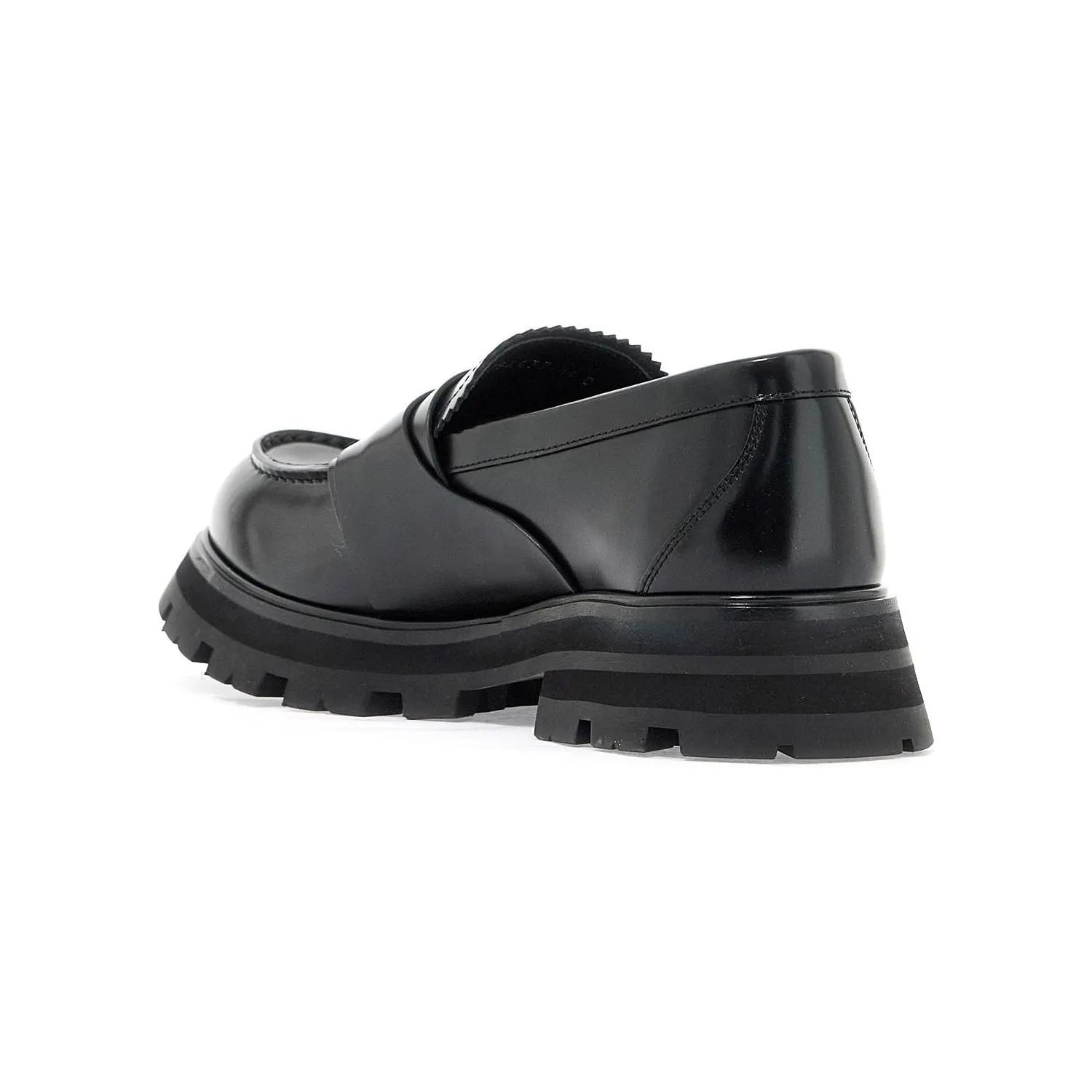 Alexander Mcqueen brushed leather wander loafers