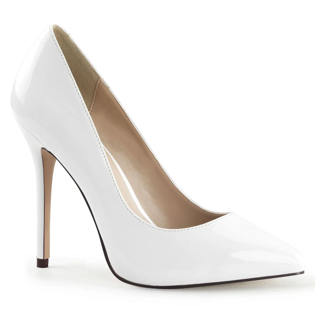 Amuse 20 Classic Pump with 5 inch heel - White Patent