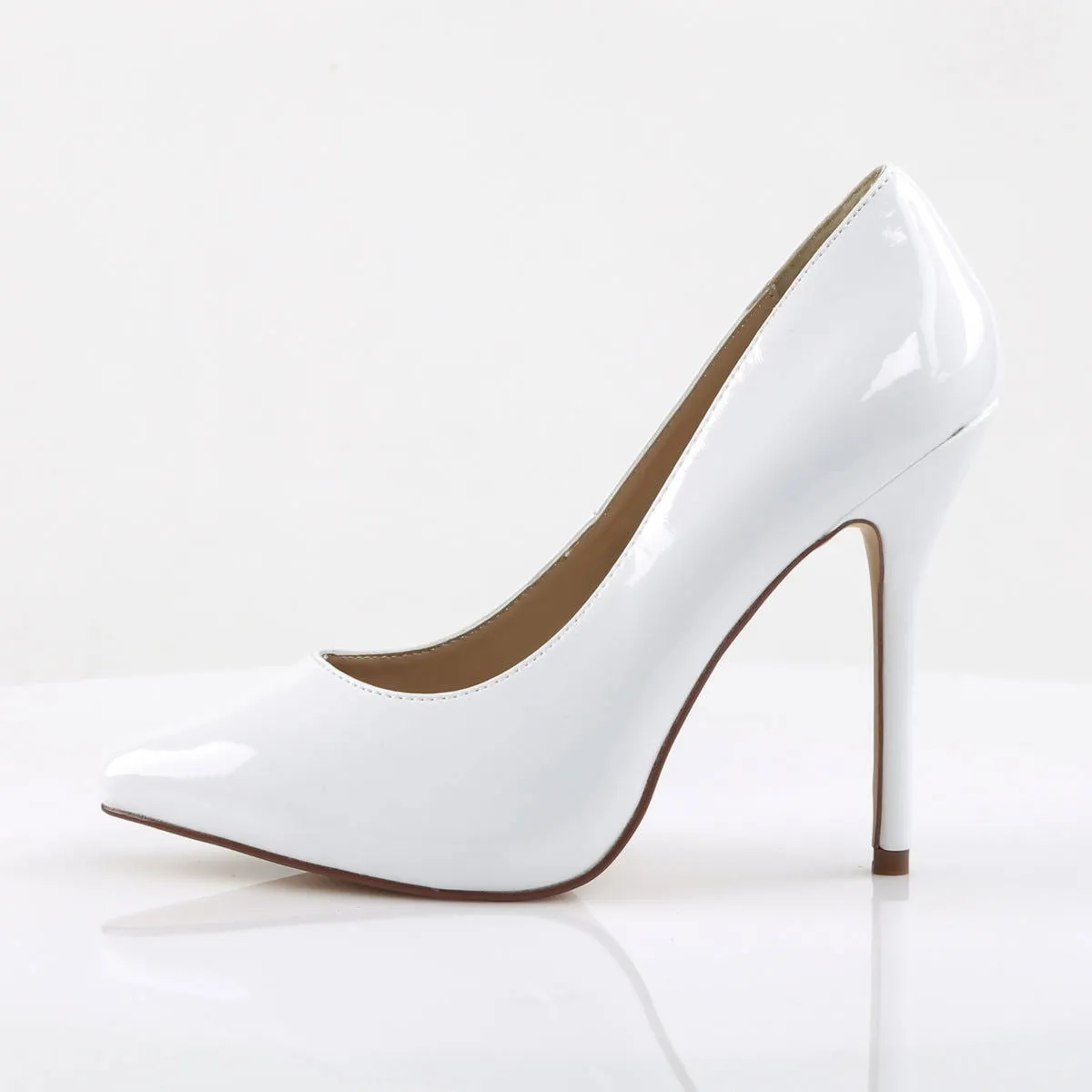 Amuse 20 Classic Pump with 5 inch heel - White Patent