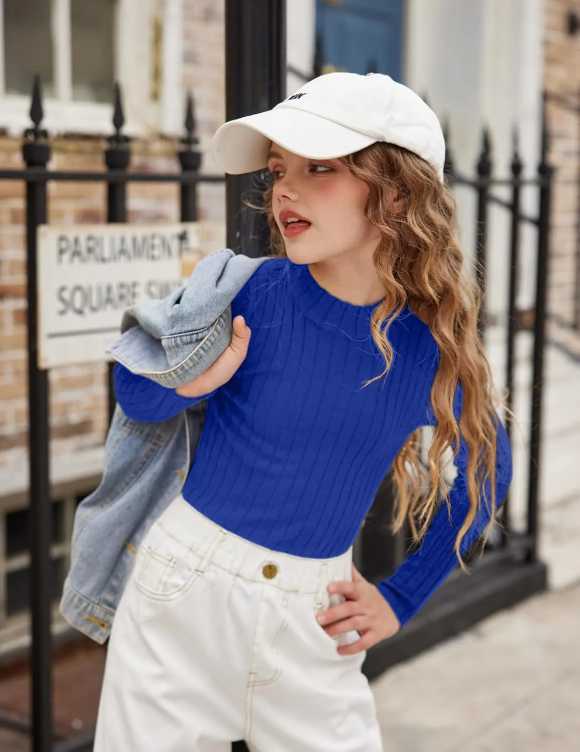 Arshiner Girls Shirts Half Turtleneck Long Sleeve Knitted Tops