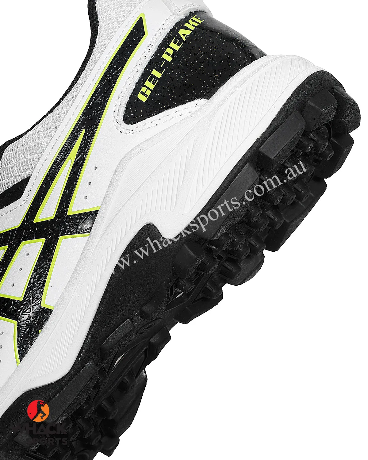 ASICS Gel Peake - Junior Rubber Cricket Shoes - White/Black