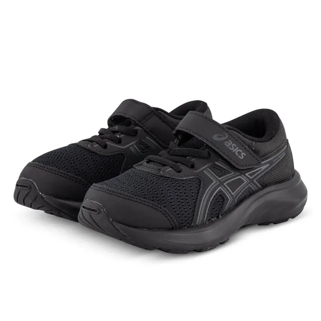 ASICS KID'S CONTEND 9 PS TRIPLE BLACK RUNNING SHOES