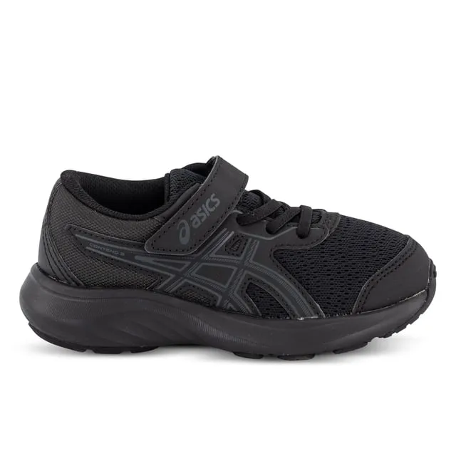 ASICS KID'S CONTEND 9 PS TRIPLE BLACK RUNNING SHOES