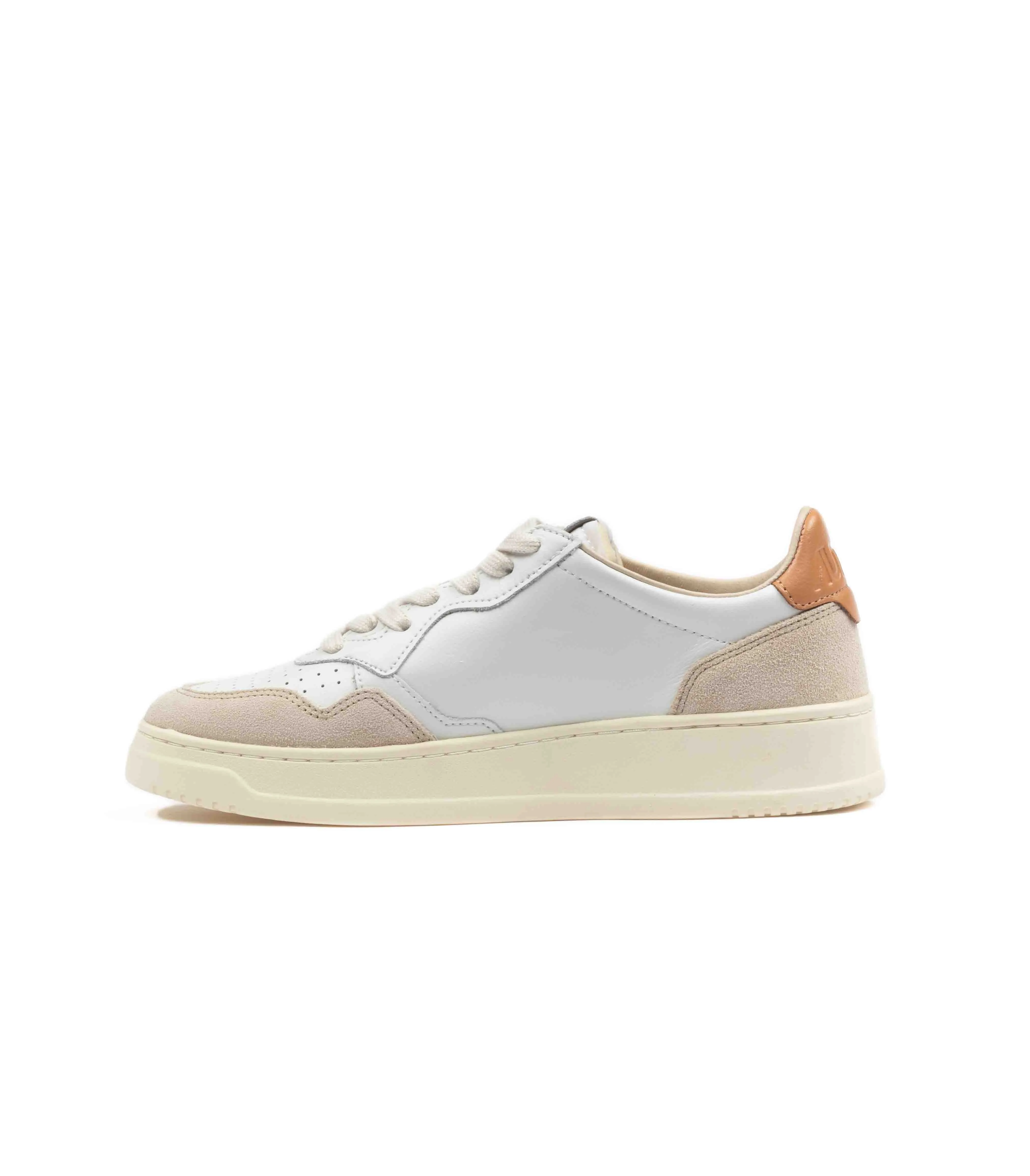 Autry Medalist Low Pelle Suede Bianca Sandstorm Donna