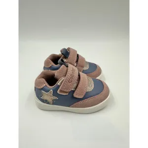 Baby Size 4 Pink and Purple Strap Sneakers with Suede Trim