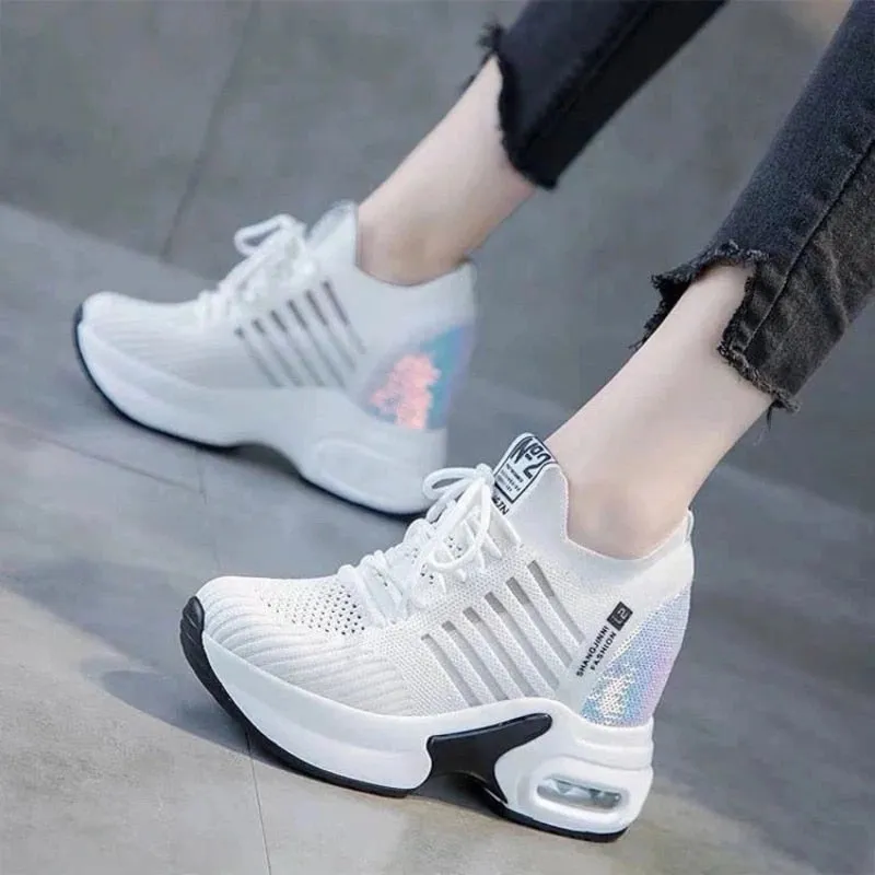 Back to school lovevop  Summer Women Fashion Casual Shoes New Breathable Mesh Sneakers Slip-On Flats Sports Shoes Hollow White Shoes Tenis Masculino