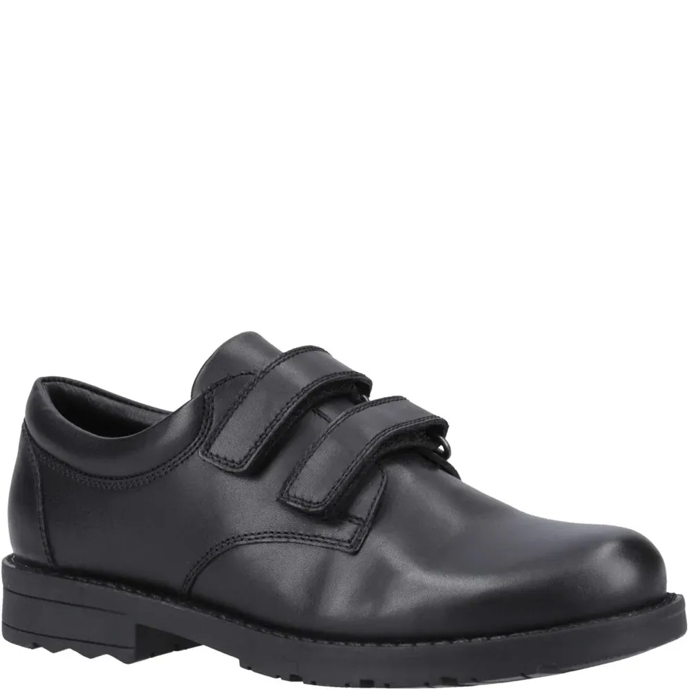 BARRY Boys Leather Twin Strap Shoes Black