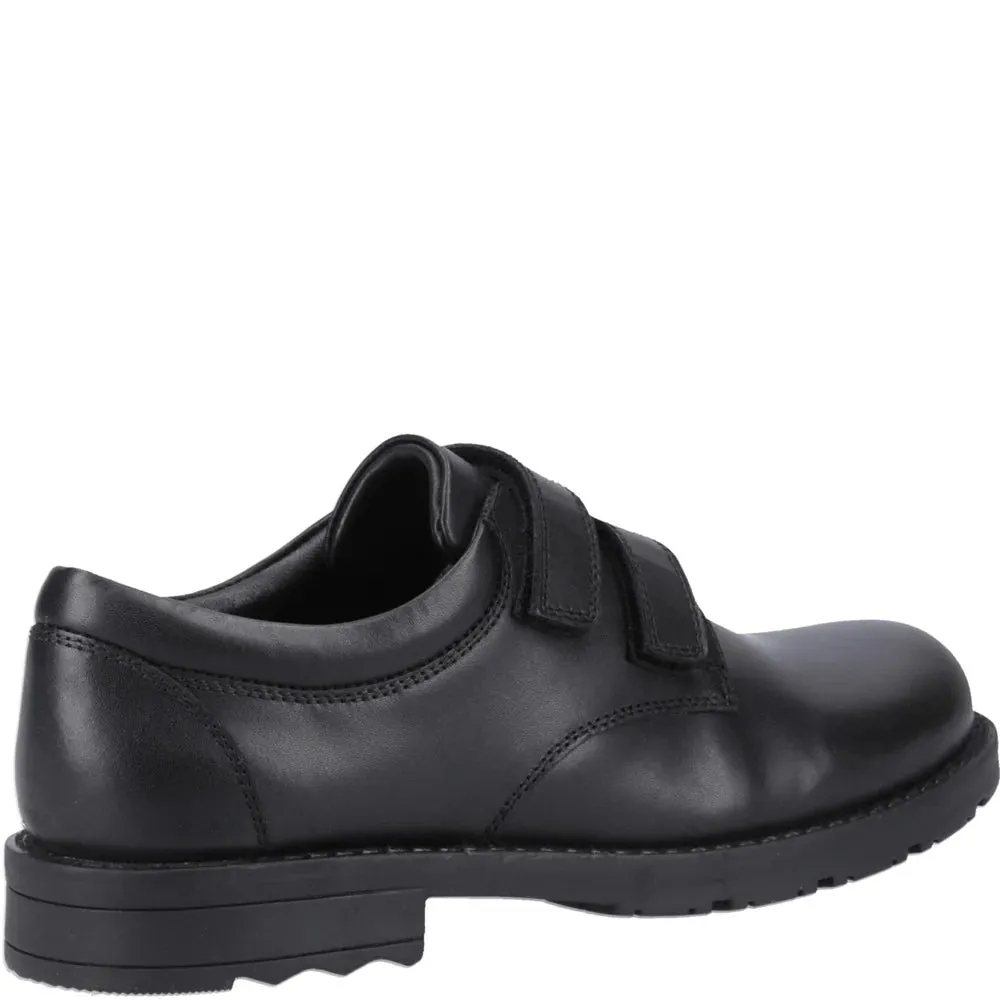 BARRY Boys Leather Twin Strap Shoes Black