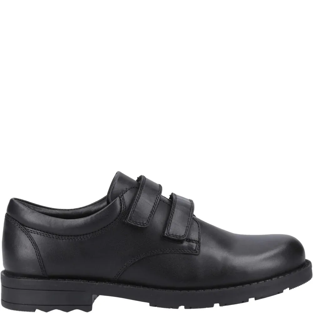 BARRY Boys Leather Twin Strap Shoes Black