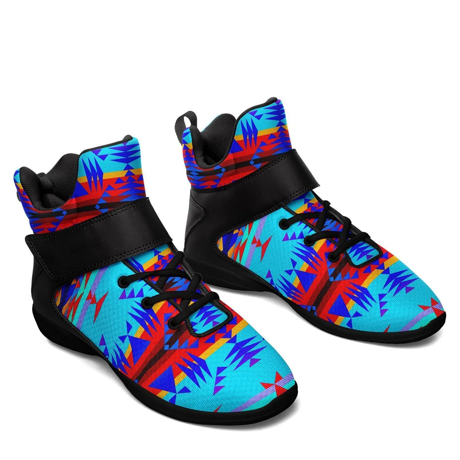 Between the Mountains Blue Ipottaa Basketball / Sport High Top Shoes - Black Sole