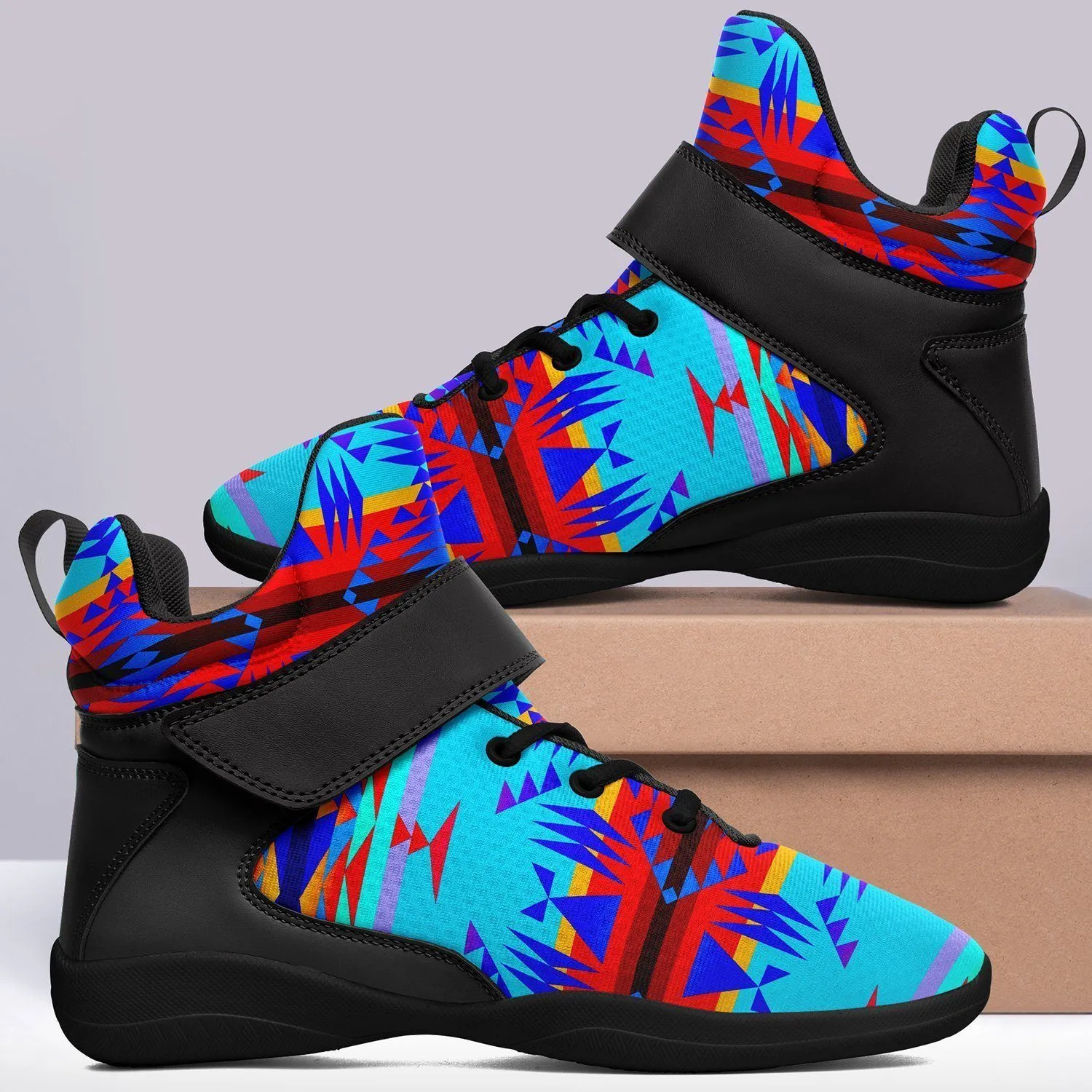 Between the Mountains Blue Ipottaa Basketball / Sport High Top Shoes - Black Sole