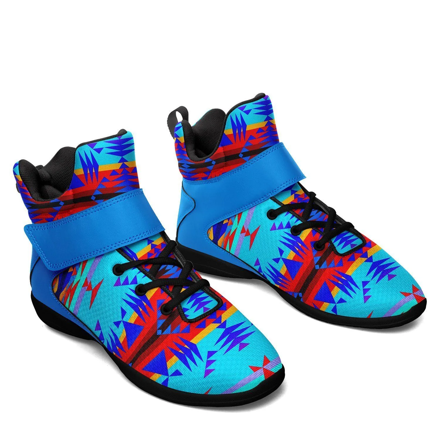 Between the Mountains Blue Ipottaa Basketball / Sport High Top Shoes - Black Sole