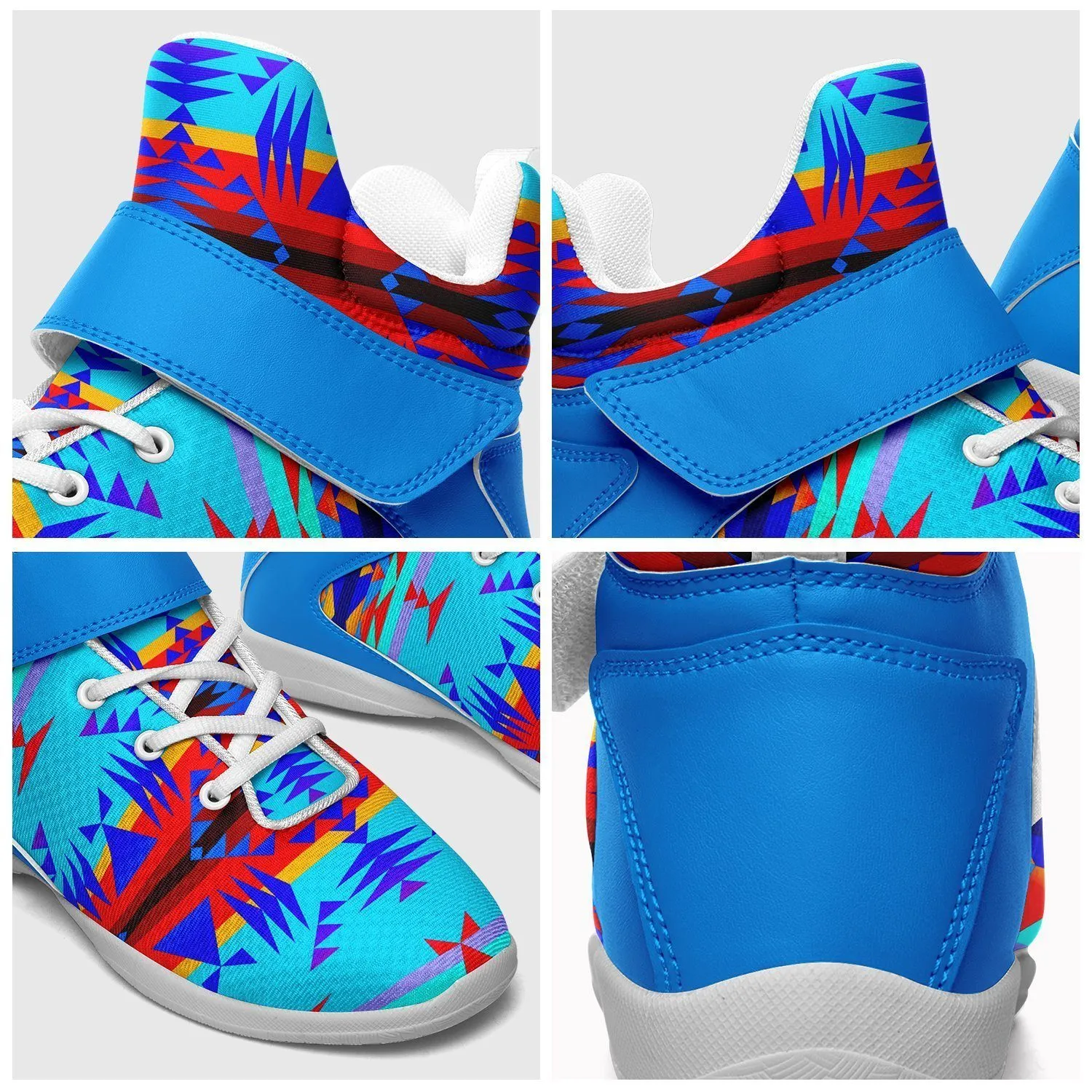 Between the Mountains Blue Ipottaa Basketball / Sport High Top Shoes - White Sole