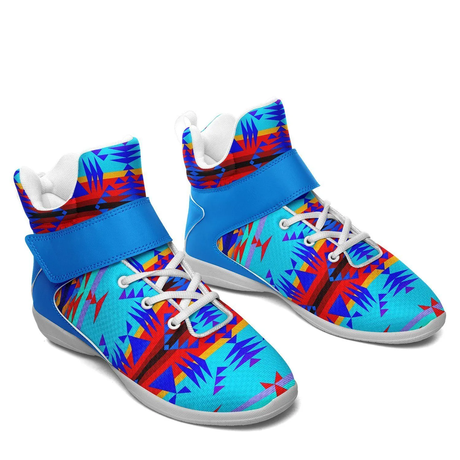 Between the Mountains Blue Ipottaa Basketball / Sport High Top Shoes - White Sole