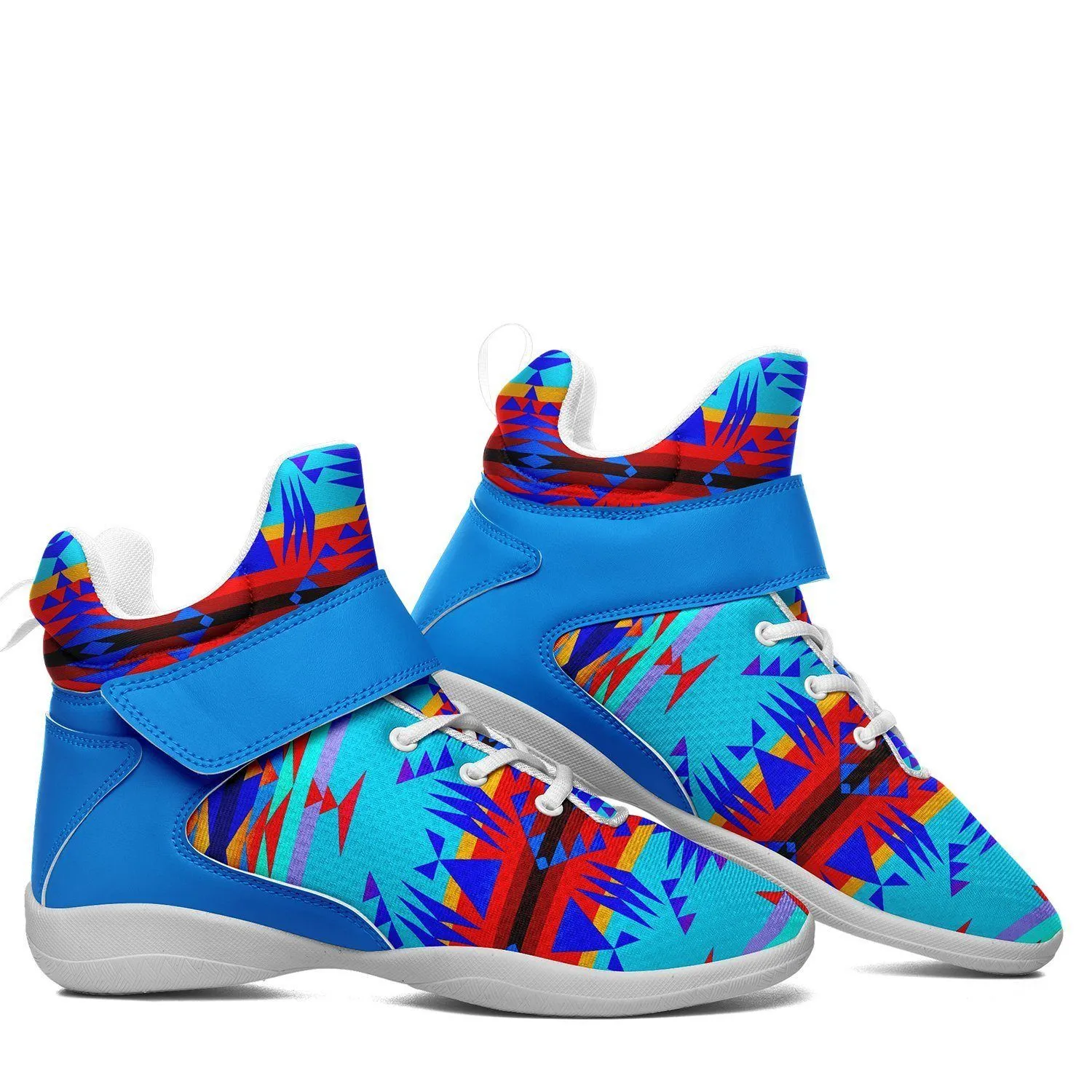 Between the Mountains Blue Ipottaa Basketball / Sport High Top Shoes - White Sole