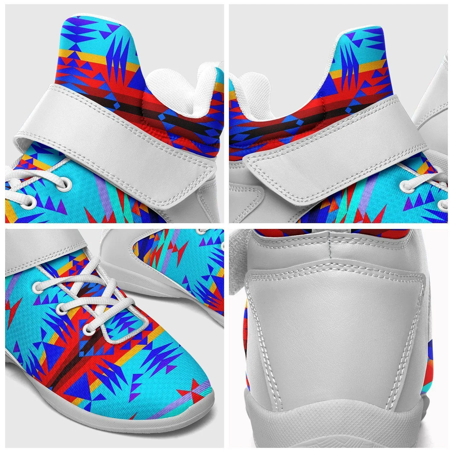 Between the Mountains Blue Ipottaa Basketball / Sport High Top Shoes - White Sole