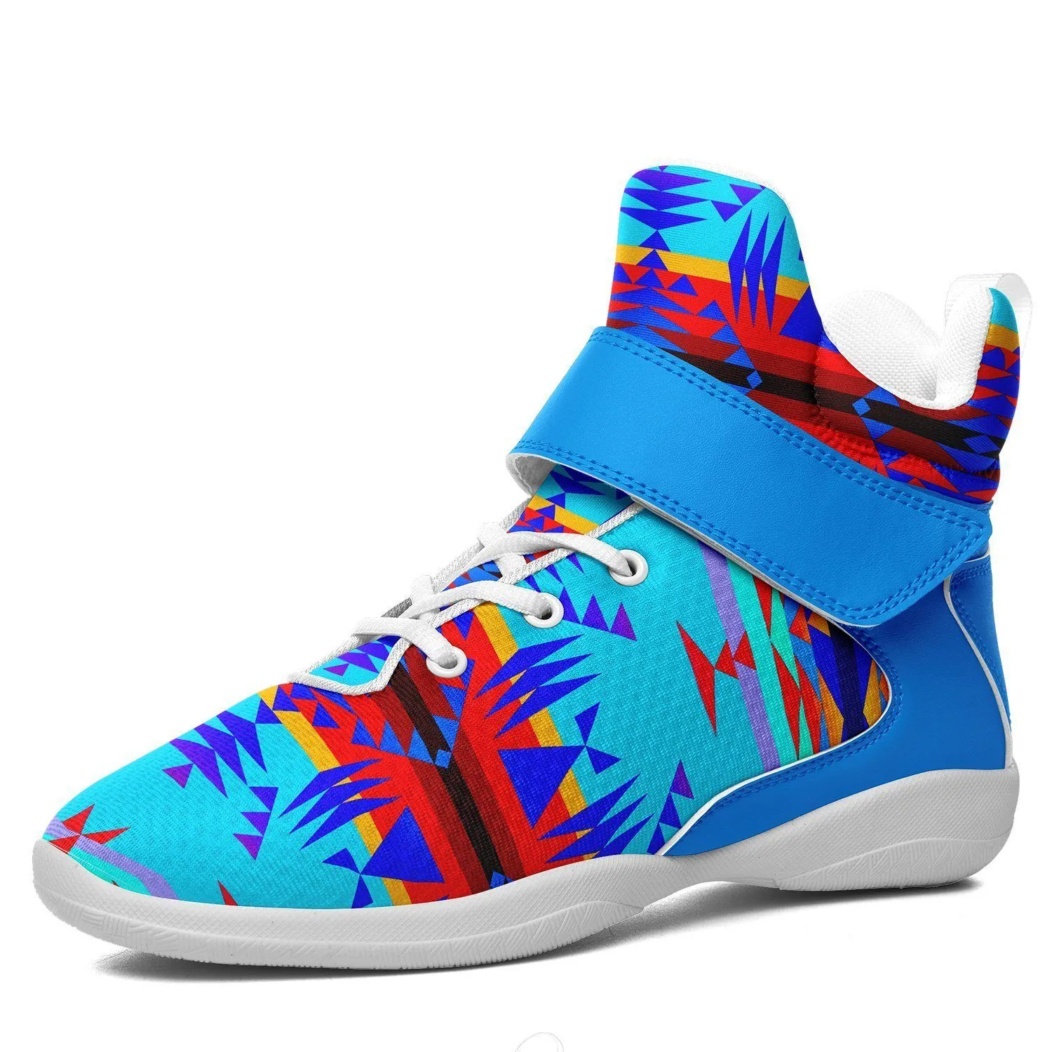 Between the Mountains Blue Ipottaa Basketball / Sport High Top Shoes - White Sole